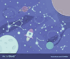 Descripción: Space background with nebula planets stars Vector Image